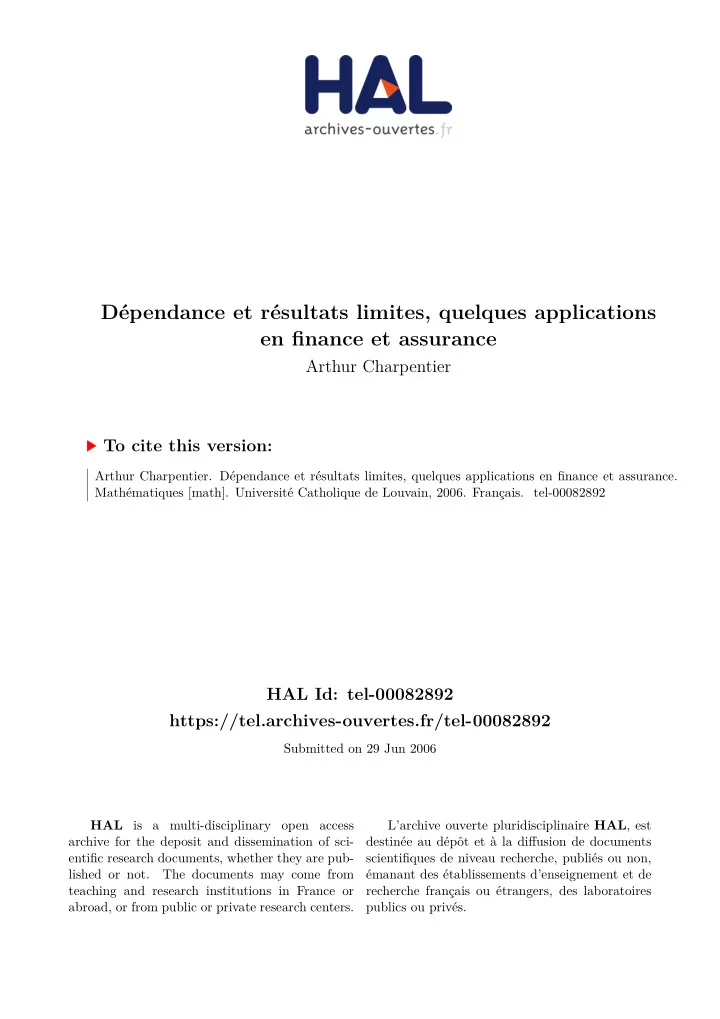 en fjnance et assurance d pendance et r sultats limites