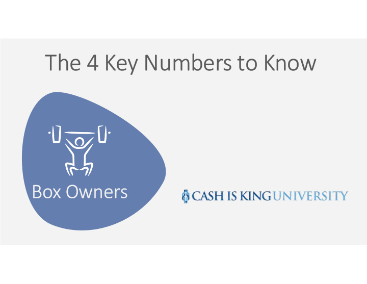 the 4 key numbers to know