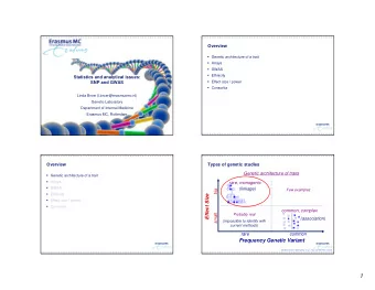 1  Genome-wide linkage study  Example1: hemophilia in European royalty  Assumption: trait is