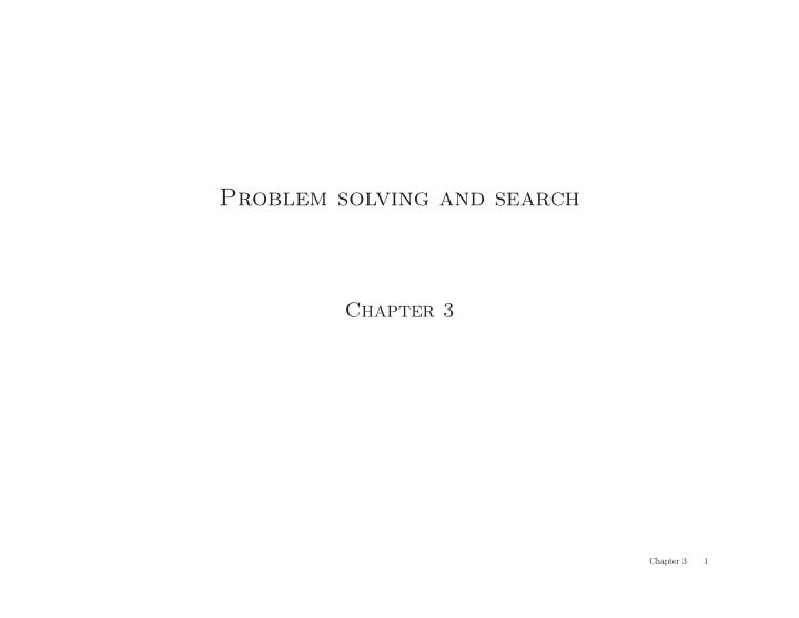 problem solving and search