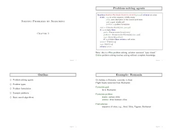 Problem-solving agents function Simple-Problem-Solving-Agent ( percept ) returns an action static :