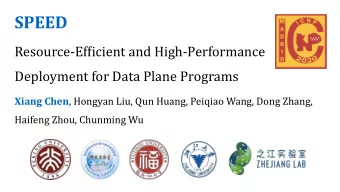 1 Background | Problems | Challenges | Design | Evaluation | Summary  Control Plane  Applications