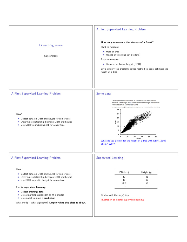 a first supervised learning problem