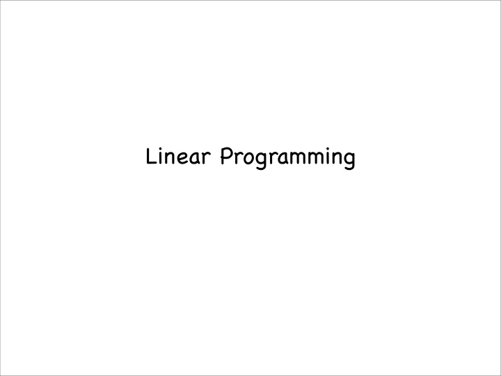 linear programming