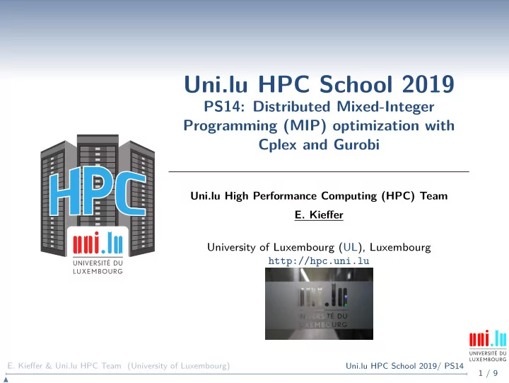 uni lu hpc school 2019