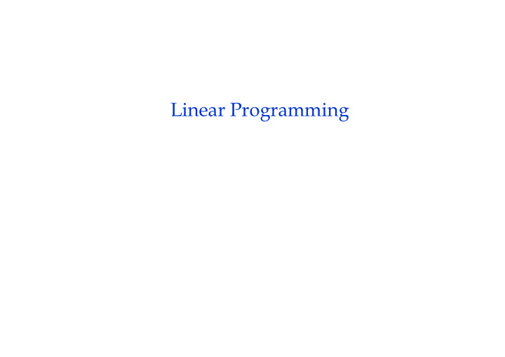linear programming outline