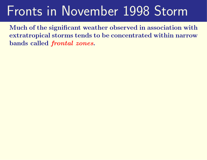 fronts in november 1998 storm