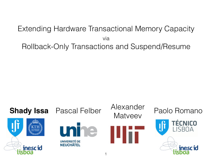 extending hardware transactional memory capacity via