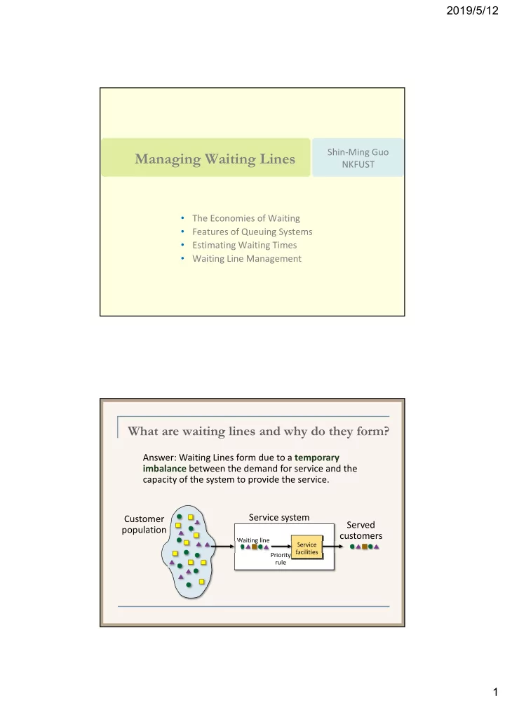 managing waiting lines