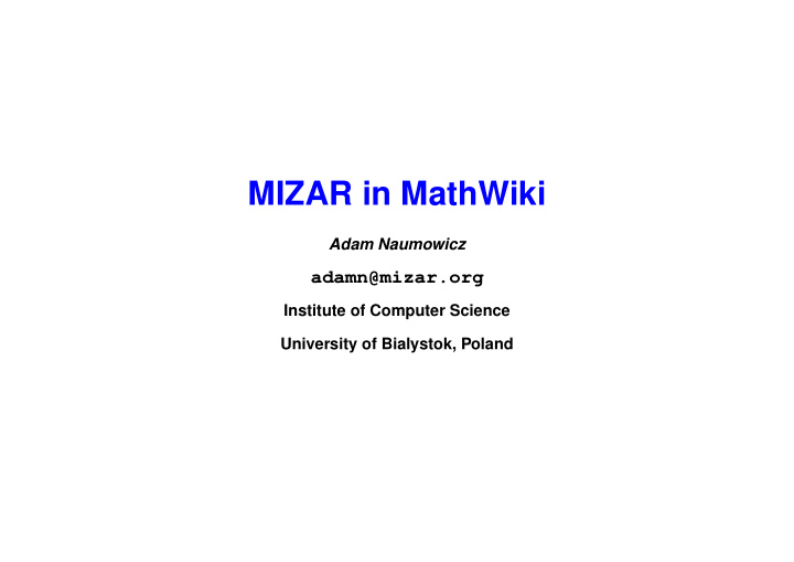 mizar in mathwiki