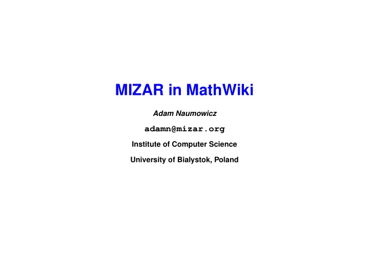 mizar in mathwiki