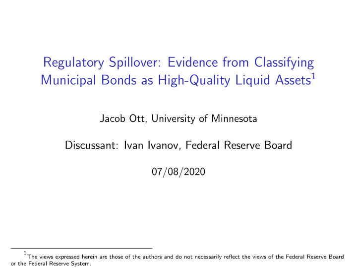 regulatory spillover evidence from classifying