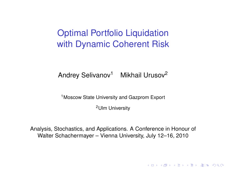 optimal portfolio liquidation with dynamic coherent risk