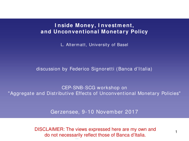 l altermatt university of basel discussion by federico