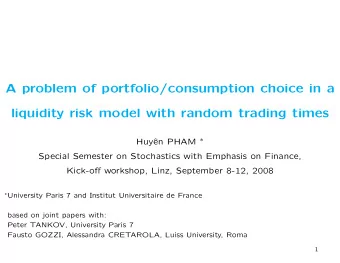 A problem of portfolio/consumption choice in a  liquidity risk model with random trading times en