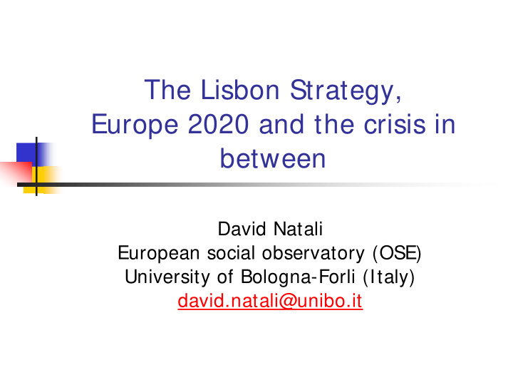 the lisbon strategy europe 2020 and the crisis in between