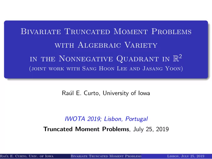 bivariate truncated moment problems with algebraic variety