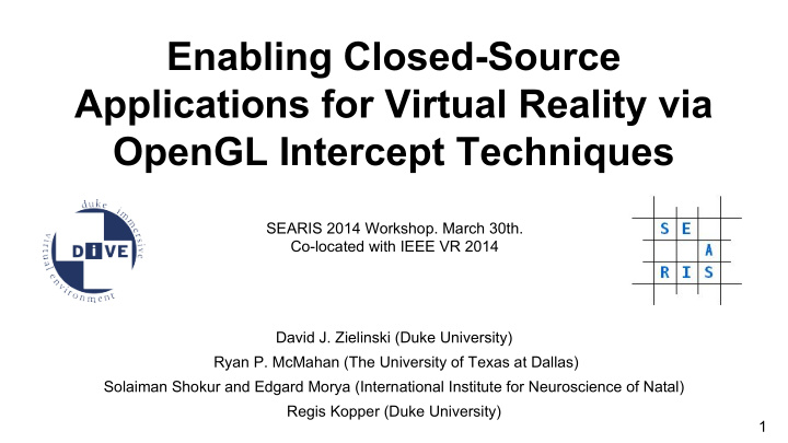 enabling closed source applications for virtual reality