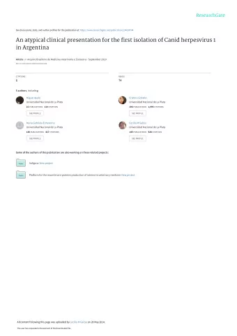 An atypical clinical presentation for the first isolation of Canid herpesvirus 1  in Argentina