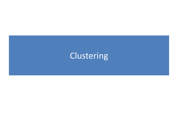 clustering clustering