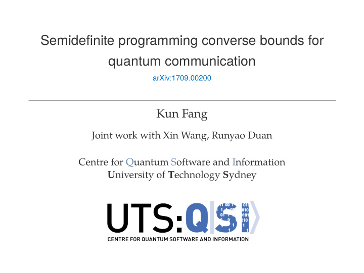 semidefinite programming converse bounds for quantum