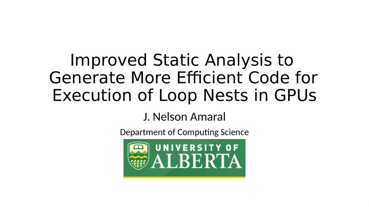 improved static analysis to generate more effjcient code