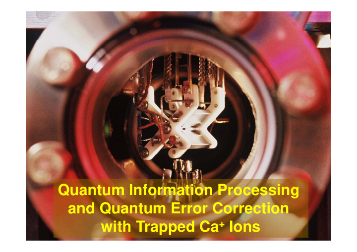 quantum information processing and quantum error