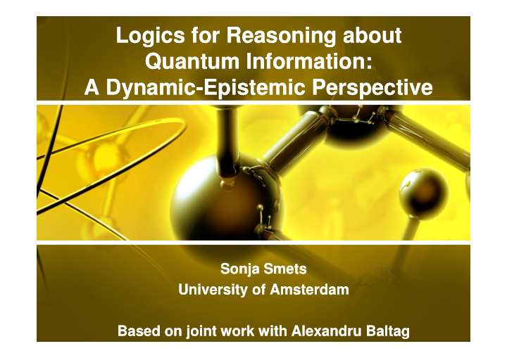 logics for reasoning about logics for reasoning about