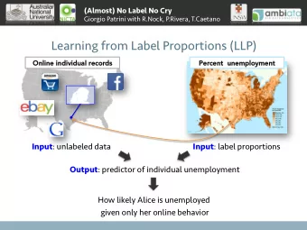 Learning from Label Proportions (LLP)  Online ind  Onl  ine individual r  ividual recor  ecords  ds