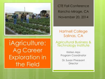 iAgriculture:  Agricultural Business &amp;  Technology Institute  Ag Career  Kristen Arps