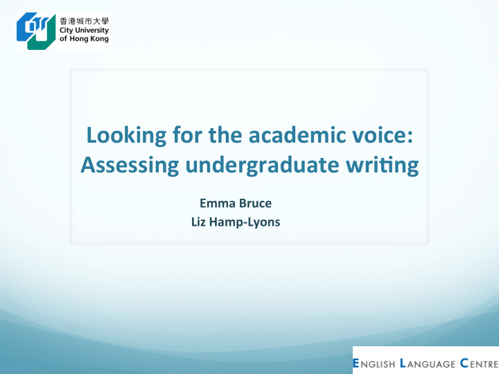 looking for the academic voice assessing undergraduate