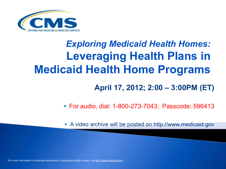 leveraging health plans in medicaid health home programs