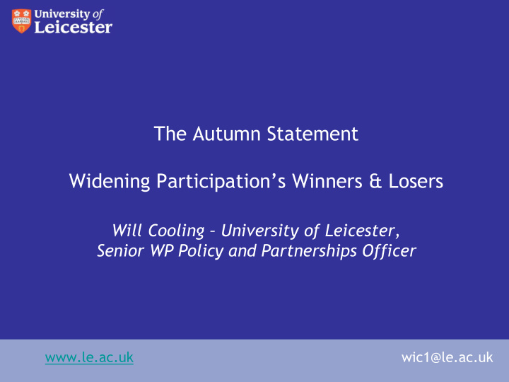 widening participation s winners losers