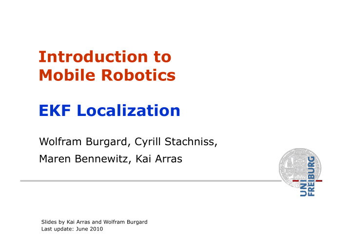introduction to mobile robotics ekf localization