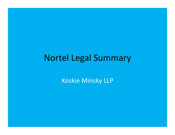 nortel legal summary