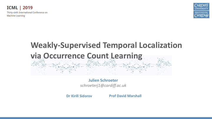weakly supervised temporal localization via occurrence