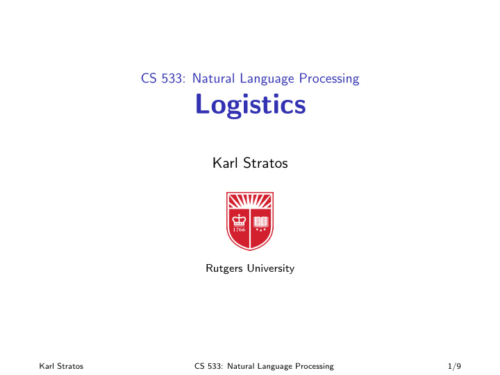 logistics