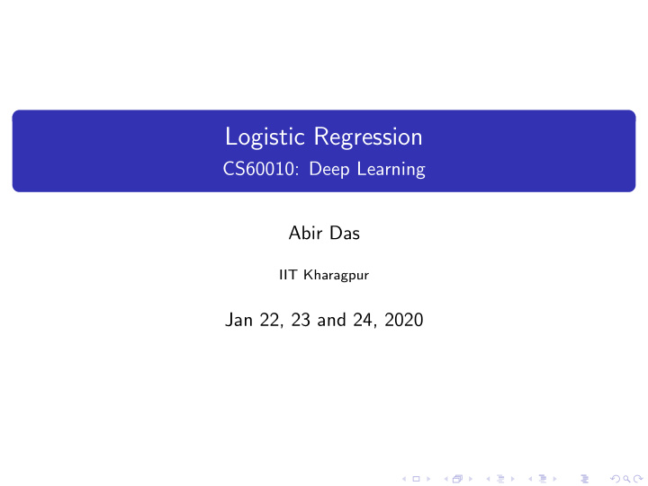 logistic regression