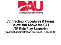 contracting procedures forms below and above the sat jtf