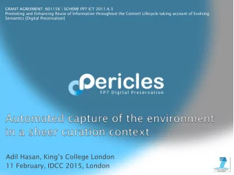 11 February, IDCC 2015, London  Promoting and Enhancing Reuse of Information throughout the