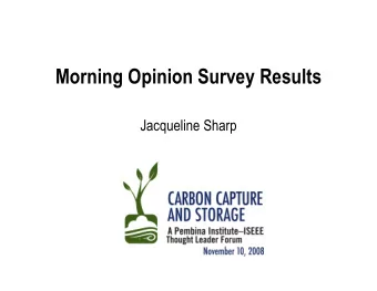 Morning Opinion Survey Results  Jacqueline Sharp  Participant Profile  We received 91 surveys  this