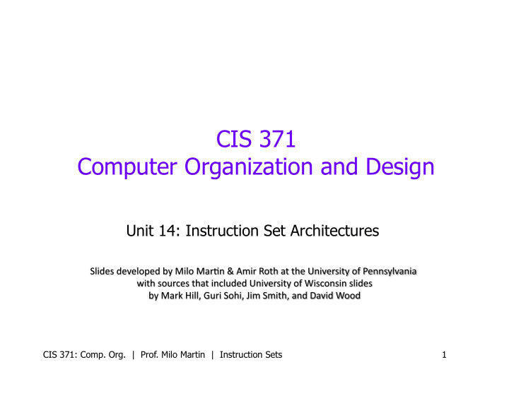 cis 371 computer organization and design