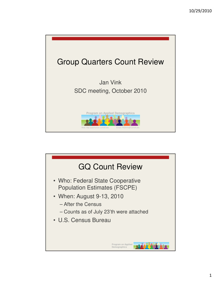 group quarters count review