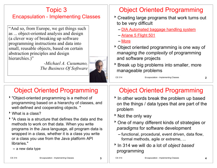 topic 3 object oriented programming