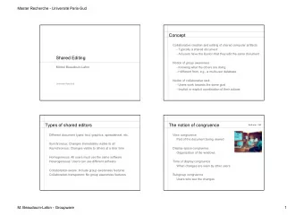 M. Beaudouin-Lafon - Groupware  1  Master Recherche - Universit Paris-Sud  WYSIWIS / WYSIAWIS