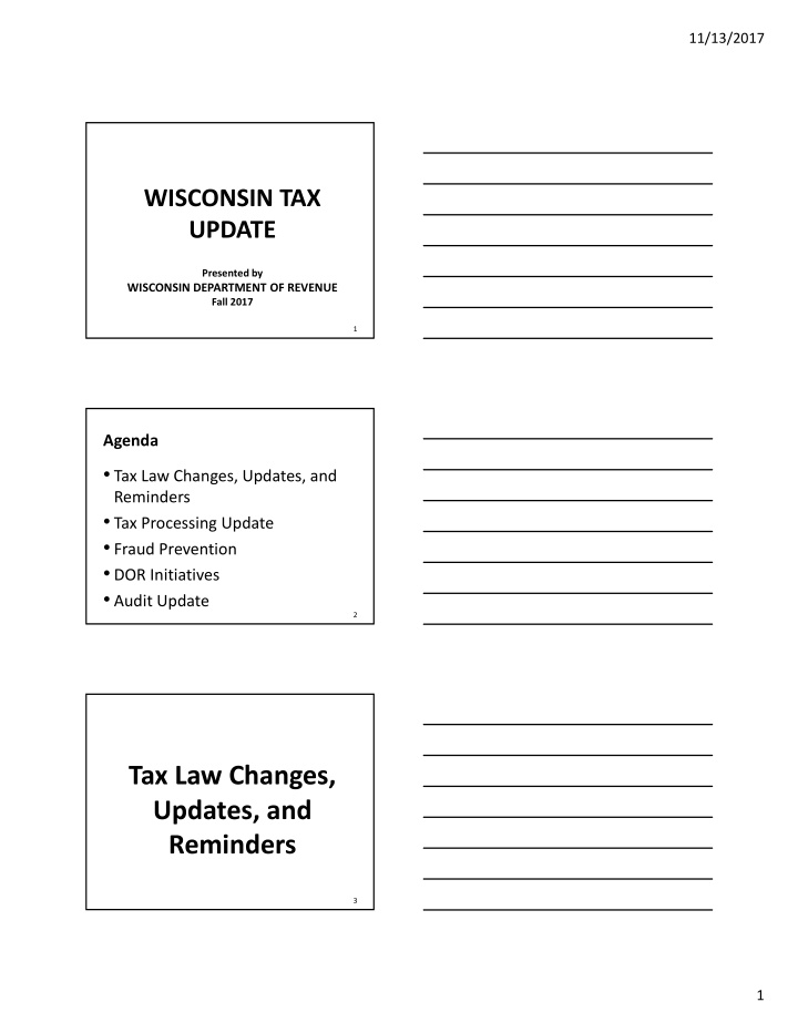 tax law changes updates and reminders