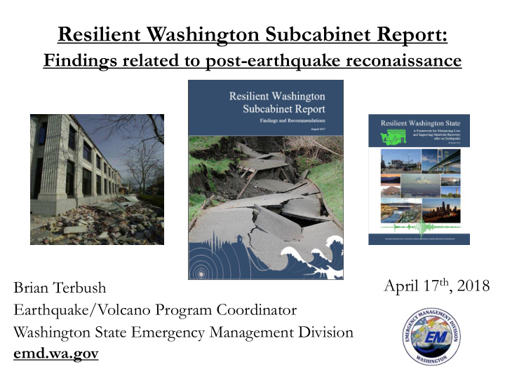 resilient washington subcabinet report