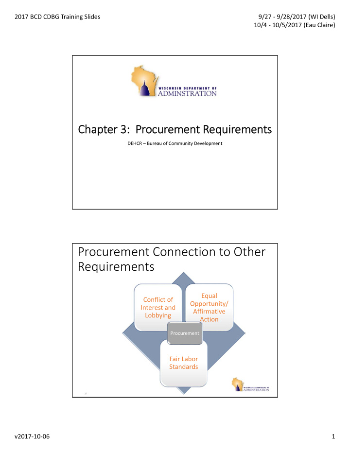 procurement connection to other requirements