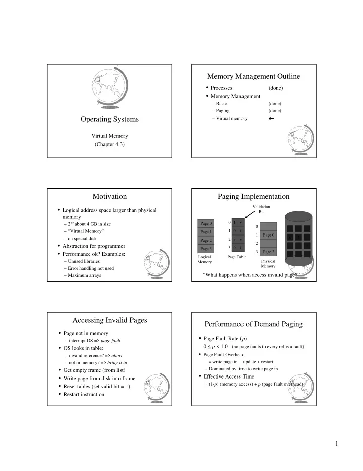 memory management outline