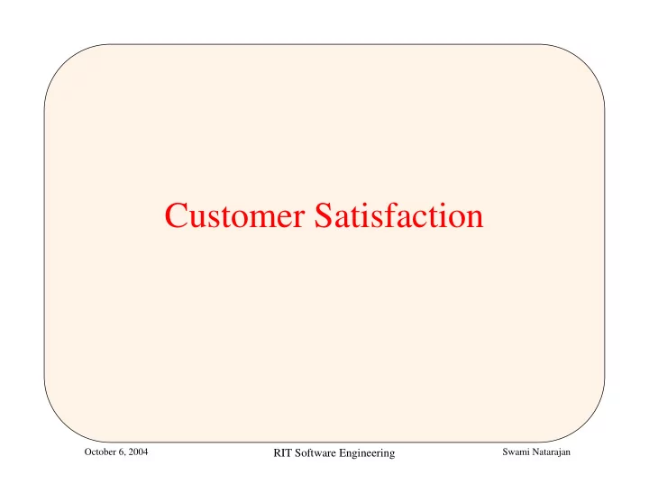 customer satisfaction